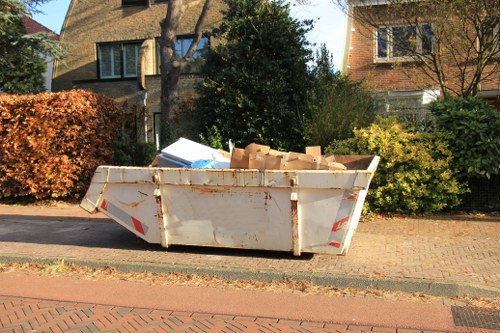 Professional waste removal team at work in Canary Wharf